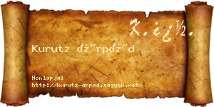 Kurutz Árpád névjegykártya