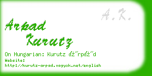 arpad kurutz business card